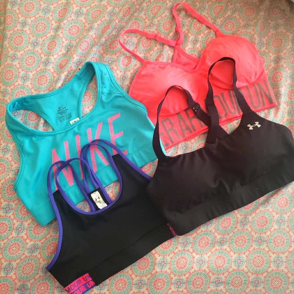 Nike Under Armour bundle of 5 sports bras